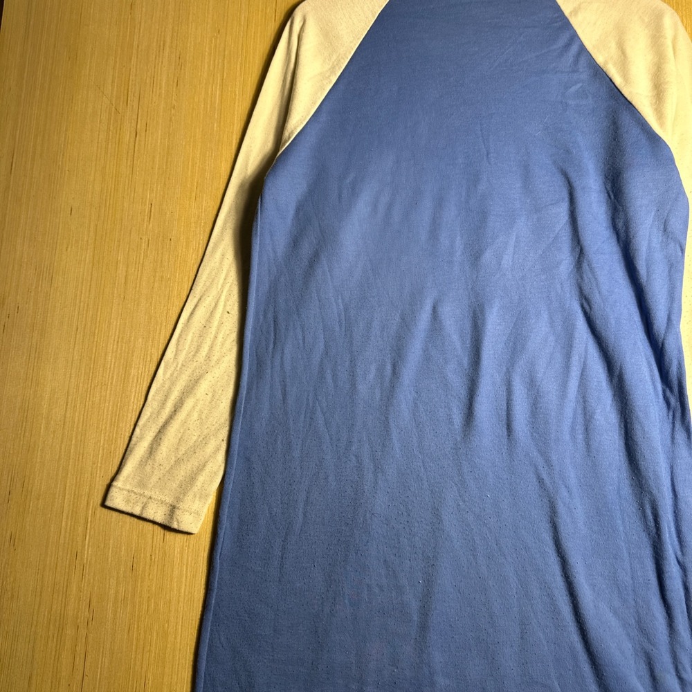 Vintage Blue Night Nightgown Womens Small Blue 90s Penguin Reindeer Sleepwear - Picture 11 of 15